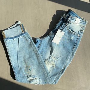 Judy Blue paint splatter boyfriend jeans